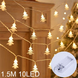 Cifeeo Christmas Tree Snowflake LED Light Pendant 1.5M 10LED New Year Christmas Decor for Home Xmas Decoration Navidad 2023