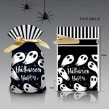 Cifeeo  25/50Pcs Halloween Candy Bags Pumpkin Bat Snack Biscuit Gift Bag Trick Or Treat Kids Favors Halloween Party Decoration Supplies