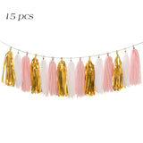 Back to school supplies Cifeeo  10Pcs Confetti Latex Balloons Rose Gold Happy Birthday Banners Paper Tassels Baby Shower Kids Birthday Party Decoration Supplies