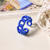 Cifeeo Korean Style Blue Purple Rings for Women Punk Trendy Vintage Heart Ring Small Daisy Flower Rings Party Couple Rings