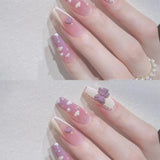 Cifeeo（Handmade Manicures)10 PCS Creamy taro puree Purple Gradient Nebula Manicure French manicure