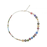 Cifeeo New Korea Summer Lovely Colorful Flowers Daisy Transparent Crystal Beading Strand Short Choker Necklace for Women