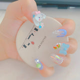 Cifeeo （Handmade Manicures）10Pcs/Box Pure Handmade Jade Noble Dog Lollipop Nail Art Custom False Nail Three-Dimensional Cute Nail