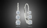 Cifeeo  Unique Filled White Sapphire  Earrings Dangle Hoop Earring Anniversary Gift Party Wedding Jewelry