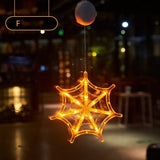 Cifeeo  Halloween Pumpkin Lamp Spider Bat Ghost Eyeball Cap Spider Web LED Sucker Lamp Atmosphere Decoration Lamp String Color Lamp