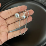 Cifeeo Punk Cross Hoop Earrings For Women Fashion Gothic Diamante Flower Portrait Head Earring Crystal Dangle Earrings Cute Party Gift
