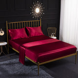Cifeeo Luxury King Rayon Fitted Sheet 3/4 Pcs Sets Solid Color Satin Double Fitted Bed Sheet Set Queen Size Bedsheet and Pillowcase