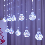 Black Friday Cifeeo  Snowman Wishing Ball String Lights Christmas Decoration Lights Festive Shop Window Atmosphere Dress Up LED Curtain Lights Santa