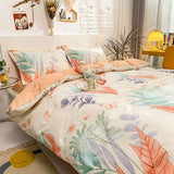Cifeeo Florals Printed Fresh Bedding Set 100% Cotton High Quality Skin Friendly Duvet Cover with Sheets Home Comfortable Bedding Sets