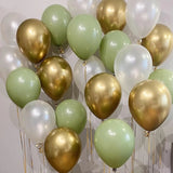 Cifeeo 15pcs Retro Olive Green Chrome Gold Latex Balloons Birthday Party Decor Baby Shower Air Ballon Wedding Celebration Supplies Glob