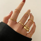 Cifeeo 3-16PC Fashion Ring Sets For Women Vintage Punk Gothic Finger Jewelry Fine Jewelry  Boys Girls Party Gifts