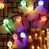 Cifeeo  Halloween 150cm 10LED Halloween LED String Lights Portable Pumpkin Ghost Skeletons Lights for Home Bar Halloween Party Decor Supplies 2023