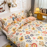 Cifeeo Florals Printed Fresh Bedding Set 100% Cotton High Quality Skin Friendly Duvet Cover with Sheets Home Comfortable Bedding Sets