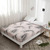 Cifeeo Fashion Print Queen Size Fitted Bed Sheet Twill King Soft Comfortable Fitted Sheet with Elastic Band Bedsheet Home Bed Linens