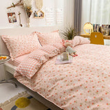 Cifeeo Florals Printed Fresh Bedding Set 100% Cotton High Quality Skin Friendly Duvet Cover with Sheets Home Comfortable Bedding Sets