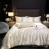 Cifeeo Mulberry Silk Bedding Set Luxury Duvet Cover Bed Sheet Pillowcase Silky Soft Queen King Ru Eu Double Size Fitted Sheet Bed Linen