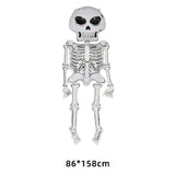 Cifeeo  Large 86X165cm Skeleton Man Aluminum Balloon Halloween Party Decor Horror Halloween Skull Halloween Decor Supplies Balloon Toys