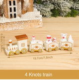 Wooden Little Train Marry Christmas Decoration for Home Christmas Ornaments Navidad Noel Xmas Gifts 2022 Happy New Year 2023