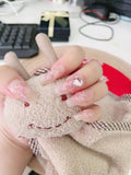 Cifeeo （Handmade Manicures）10Pcs Handmade False Nail Super Xian Nail Patch Mid-Length Ins Advanced Nail Finished Product student