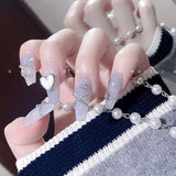 Cifeeo （Handmade Manicures）10 PCS Finished Handmade Fake Nail Stickers Are Minimalist, Clean, Bright, Gentle, White, And Removable