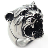 Retro Titanium Steel Punk Leopard Head Rings For Men Stainless Steel Finger Ring Cool Jewerly Accessories Dropshipping