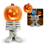 Cifeeo   Halloween Pumpkin Knight Ornament Garden Decoration Bar Party Glowing Pumpkin Head Resin Ornament Home Decoration Accessories