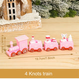 Wooden Little Train Marry Christmas Decoration for Home Christmas Ornaments Navidad Noel Xmas Gifts 2022 Happy New Year 2023