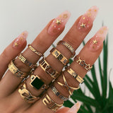 Cifeeo Fashion Ring Sets For Women Vintage Punk Gothic Finger Jewelry Fine Jewelry