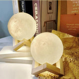 Cifeeo  LED Hand-Painted Moon Lamp Net Red Moon Lamp DIY Graffiti Planet Lamp Bedside Night Lamp Creative Warm Small Ornaments