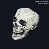 Cifeeo Halloween Skeleton Fake Skeleton Head and Hands Set Scary Skull Decors Halloween Party Haunted House Halloween Decoration
