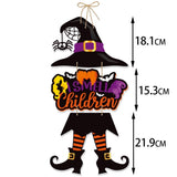 Cifeeo  2023 Halloween Pumpkin Hanging Sign Spooky Witch Bat Trick or Treat Banner Front Door decor Halloween Party Decorations for Home