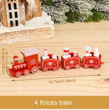 Wooden Little Train Marry Christmas Decoration for Home Christmas Ornaments Navidad Noel Xmas Gifts 2022 Happy New Year 2023