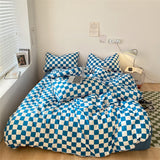 Cifeeo Fashion Checkerboard Cotton Bedding Set Plaid Duvet Cover 220x240 Bed Sheet Pillowcases Comforter Cover Luxury Soft Bed Linen