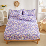 Cifeeo Cute Animals Printed Fitted Sheet Mattress Cover with All-Around Elastic Rubber Band Washed Cotton Bedsheet Bed Linenseo