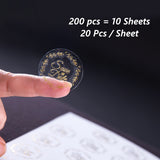 Back To School 200Pcs/Set Bronzing Transparent Sealing Stickers Love Heart Round Gold Silver Black Envelop Candy Bag Lables for Baking Gift DIY