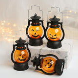 Cifeeo  Halloween LED Hanging Pumpkin Lantern Light Ghost Lamp Candle Light Retro Small Oil Lamp Halloween Party Home Decor Horror Props