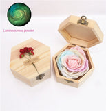 Wooden Box Luminous Rose Soap Flower Love Gift Box Birthday Valentine's Day Gift Giveaway Aromatherapy Artificial Flowers