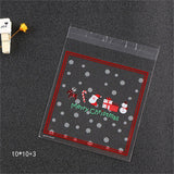 Cifeeo  100Pcs New Year 2024 Gift Bag Candy OPP Bag Xmas Tree Merry Christmas Decorations for Home Xmas Decoration Natal  10*10CM