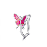 1Pc Crystal Butterfly Fake Nose Ring Non Piercing Clip On Nose Ring Indian Style Nose Cuff Fake Piercing Septum Nariz Jewelry