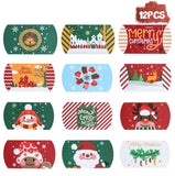 Christmas Gift 12Pcs Christmas Pillow Shape Candy Box Merry Christmas Kraft Paper Gift Box Packging Kids Favors Happy New Year Navidad