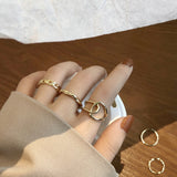 Cifeeo 3-16PC Fashion Ring Sets For Women Vintage Punk Gothic Finger Jewelry Fine Jewelry  Boys Girls Party Gifts