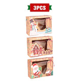 Christmas Gift 3/6/9/12Pcs Kraft Paper Candy Boxes Merry Christmas Cookie Gift Box Clear Window Packaging Bag Party Favor New Year Decoration