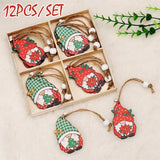 Christmas Gift 9/12Pcs Navidad 2022 New Year Gift Christmas Tree Decorations Gnomes Wooden Pendants Ornaments Xmas Decorations For Home Noel