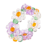 Cifeeo New Cute Transparent Resin Acrylic Handmade Beaded Rhinestone Colourful Geometric Square Round Rings for Women Y2k Jewelry Party