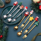 Cifeeo  New Snowflake Old Man Cute Doll Spoon Fork Xmas Decoration New Year 2024 Decor Christmas Decorations for Home Gifts for Kids