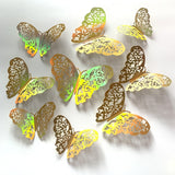 Back To School 12pcs Suncatcher Sticker 3D Effect Crystal Butterflies Wall Sticker Beautiful Butterfly for Kids Room Wall Decal Home Decoration