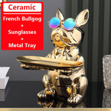 Cifeeo Home Room Decor,Figurine,Cool Bulldog,Sculpture,Table Decoration,Modern,Multifunction,Desk Storage,Statue,Decorative,Coin Bank