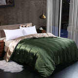 Cifeeo High-end Natural Silk-Blending Queen Size Blanket Cover Solid Stain Duvet Cover Silky Single Double Bed Blanket Comforter Covers