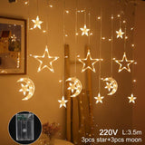 Star Moon Led Curtain Garland String Light Eid Mubarak Ramadan Decoration Islam Muslim Party Decor Eid Al Adha Gift Eid Mubarak