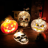 Cifeeo  2023 New Halloween Decoration Lantern Ghost Festival Party Arrangement Hanging Light String Demon Skull Pumpkin LED Light